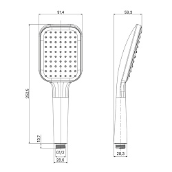 Лейка для душа, 1 режим, Ideal Spa, Milardo, ILS1FCSM18