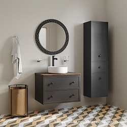 Тумба подвесная, со столешницей МДФ, макадамия орех, 70 см, темно-серый, Torr, IDDIS, TOR70DMi95K по