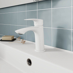 Смеситель для умывальника, белый матовый, Rora, Milardo, RORWT00M01