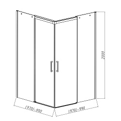 Душевой уголок Dice VSS-4D100CL, 1000*1000, хром, стекло прозрачное, , шт