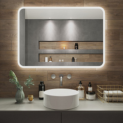 Зеркало/LED-подсветка/антизапотевание/2 кнопки (100см*70см)Amazon/AQUA DE MARCO