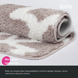 ВЫВОД Коврик для ванной комнаты, 50x80, микрофибра, серо-коричневый, IDDIS, BPQS03Mi12
