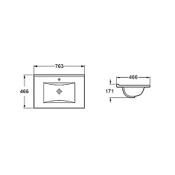 Раковина VBS-13975MB керамическая, цвет черный матовый, , шт