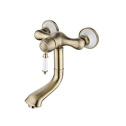 VILLA Смеситель для раковины, настенный, бронза