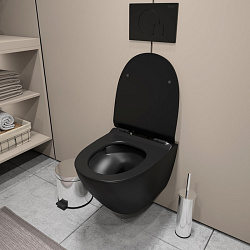 Corpa Nera Bosso S/Боссо С унитаз подвесной безободковый, торнадо, быстр.сиденье с микролифтом, черн