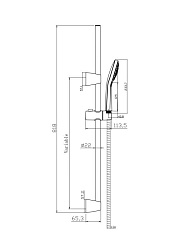 Вывод Душевой гарнитур NENO (стойка) 3 режима шланг 200 PVC черный