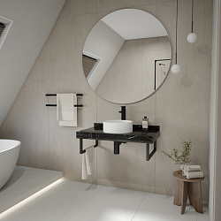 Corpa Nera Grossi/Гросси столешница 90 под раковину керамогранит, черный мрамор