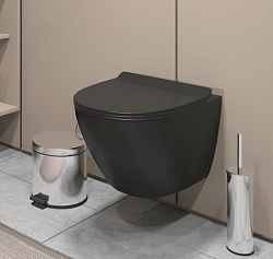Corpa Nera Bosso S/Боссо С унитаз подвесной безободковый, торнадо, быстр.сиденье с микролифтом, черн