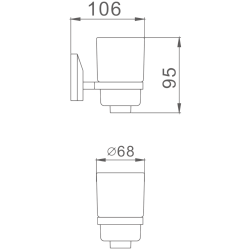 Держатель стакана матовое стекло, хром HB1606