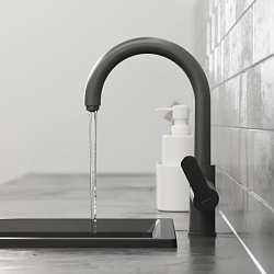 Смеситель для кухни с каналом для фильтрованной воды Pragma Melpul, матовый черный, MEL7.B1JF.005