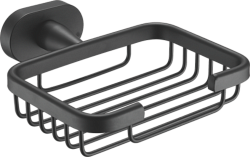 Мыльница (круг) решетчатая, черный матовый B90102-1