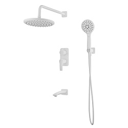Душевая система с тропическим душем, ручным душем и изливом, белый матовый, Ray, IDDIS, RAYWT03i68