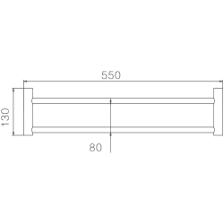 Держатель для полотенец, двойной 600 мм, хром HB8409