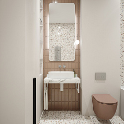 Corpa Nera Grossi/Гросси столешница 70 под раковину керамогранит, белый мрамор