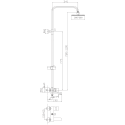 Душевая система, тропический душ, латунь, хром, HB2401