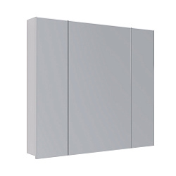 Шкаф зеркальный Lemark UNIVERSAL 90х80 см 3-х дверный, цвет корпуса: Белый глянец