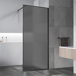 Душевая перегородка Walk-In VSW-1HP900GFB, 900*2000, черный матовый, стекло матовое тонированное, , 
