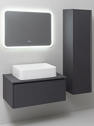 Шкаф-пенал Monaco/35см/1 дверь/универ/графит/AQUA DE MARCO