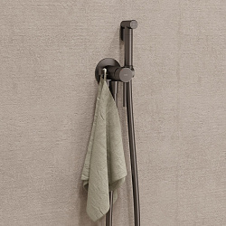 Встраиваемый смеситель с гигиеническим душем, матовый графит, IDDIS, 005GMR0i08