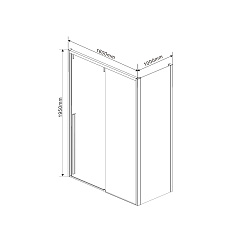 Душевой уголок Lugano VSR-1L1016CL-1, 1600*1000, хром, стекло прозрачное, , шт