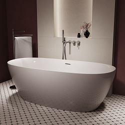 Ванна акриловая Vincea VBT-708-1700, 1700*800*585, цвет белый, щелевой перелив, слив белый, , шт