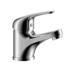 Смеситель для раковины, монолитный, высота излива 6 см, длина 10 см, латунь/хром, Y40-11