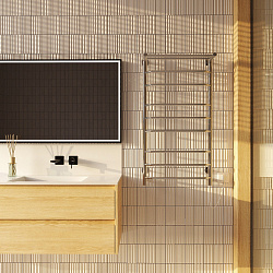 Aringa Бонди полотенцесушитель лесенка электрический с полкой 100*50, хром