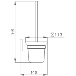 Ёршик туалетный настенный, хром HB9010
