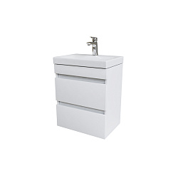 Тумба с умывальником подвесная, белая, 2 ящика, 50 см, Zodiac, IDDIS Подходит ум.3505000i28
