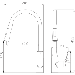 Смеситель для кухни, латунь, хром HB73816