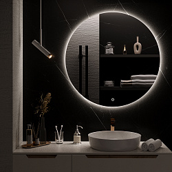 Зеркало/LED-подсветка/круглое (90см)/сенсор.выключатель Milan/AQUA DE MARCO