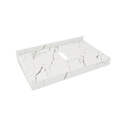 Corpa Nera Grossi/Гросси столешница 80 под раковину керамогранит, белый мрамор