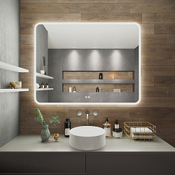 Зеркало/LED-подсветка/антизапотевание/2 кнопки/Bluetooth динамики (120см*80см)Amazon Music/AQUA DE