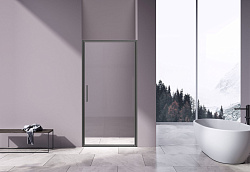 Душевая дверь Slim 8mm VDP-4SL100CLGM, вороненая сталь, стекло прозрачное, , шт