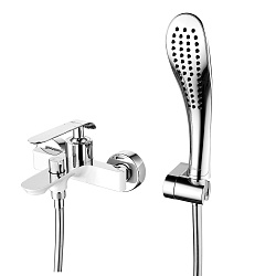 MELANGE Смеситель для ванны с коротким изливом, поворотный переключатель, латунь/хром