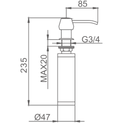 Дозатор для кухонной мойки металл 150ml HB405