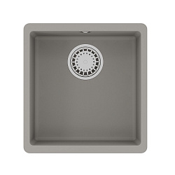 SINARA 400-U Мойка кухонная из кварцгранита цвет: грей комплектация: крепеж, сливная арматура с пере
