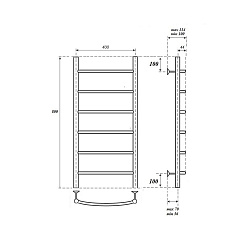 Полотенцесушитель электрический Point Афина PN04148E П6 400x800 левый/правый, хром
