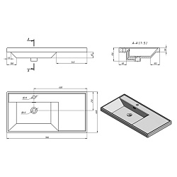 Раковина белая встраиваемая, 78857 (90)L