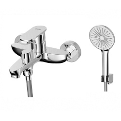 Смеситель для ванны с коротким монолитным изливом, хром