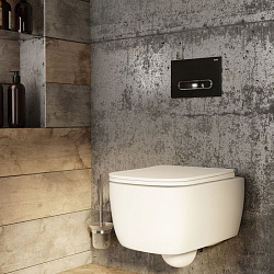 Клавиша смыва, универсальная, матовый черный, Unifix, IDDIS, UNI71MBi77