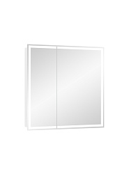 Зеркало-шкаф ALLURE Led  800х800 White с датчиком движения, розеткой