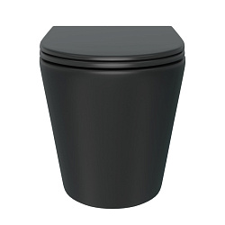 Corpa Nera Viotti/Виотти унитаз подвесной безободковый, быстр.сиденье с микролифтом, черный матовый