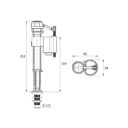 F012400-0007, Клапан впускной, нижний подвод, ID