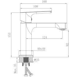 Смеситель для раковины черный HB10512-7