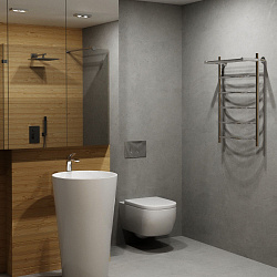 Aringa Бро полотенцесушитель водяной с полкой 80*50, хром