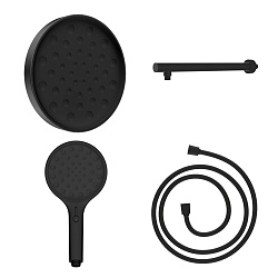 Комплект Inspire VSHH-3I2AHMB, верхний душ с держателем, ручной душ с шлангом, черный, , шт