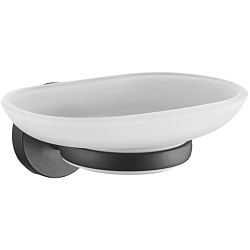 Мыльница стеклянная, черный HB8702