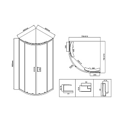 Душевой уголок City VSQ-5CT800CL, 800*800, хром, стекло прозрачное , , шт