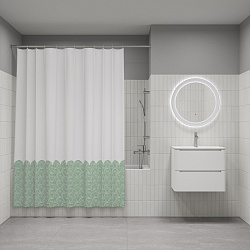 Штора для ванной, 200x180 см, Полиэстер, зеленый, IDDIS, BW04P18i11